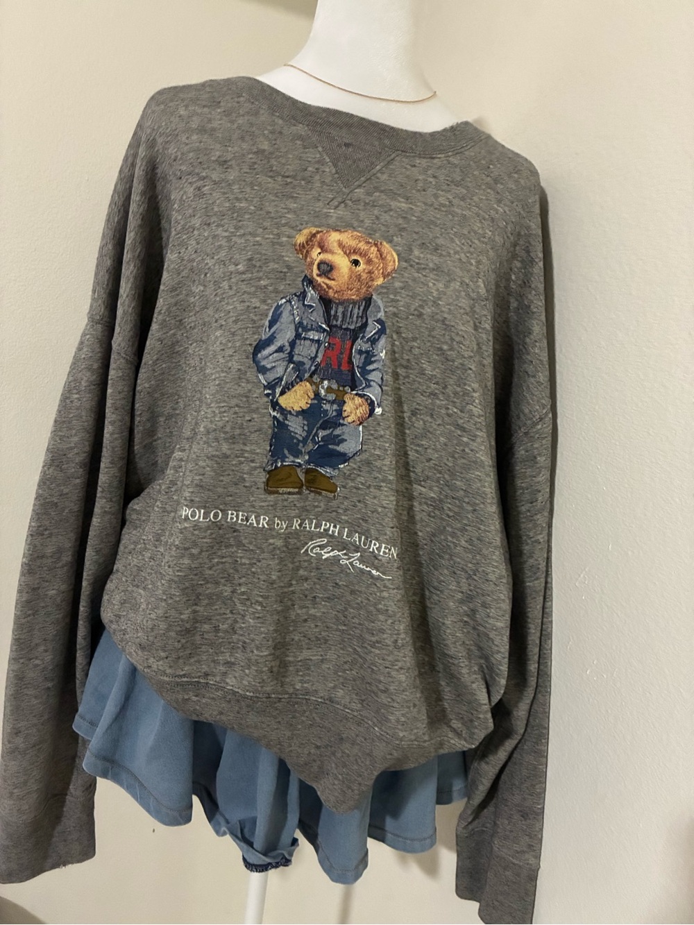 Polo Ralph Lauren bear gray pullover sweater 🤎🐻 XXL